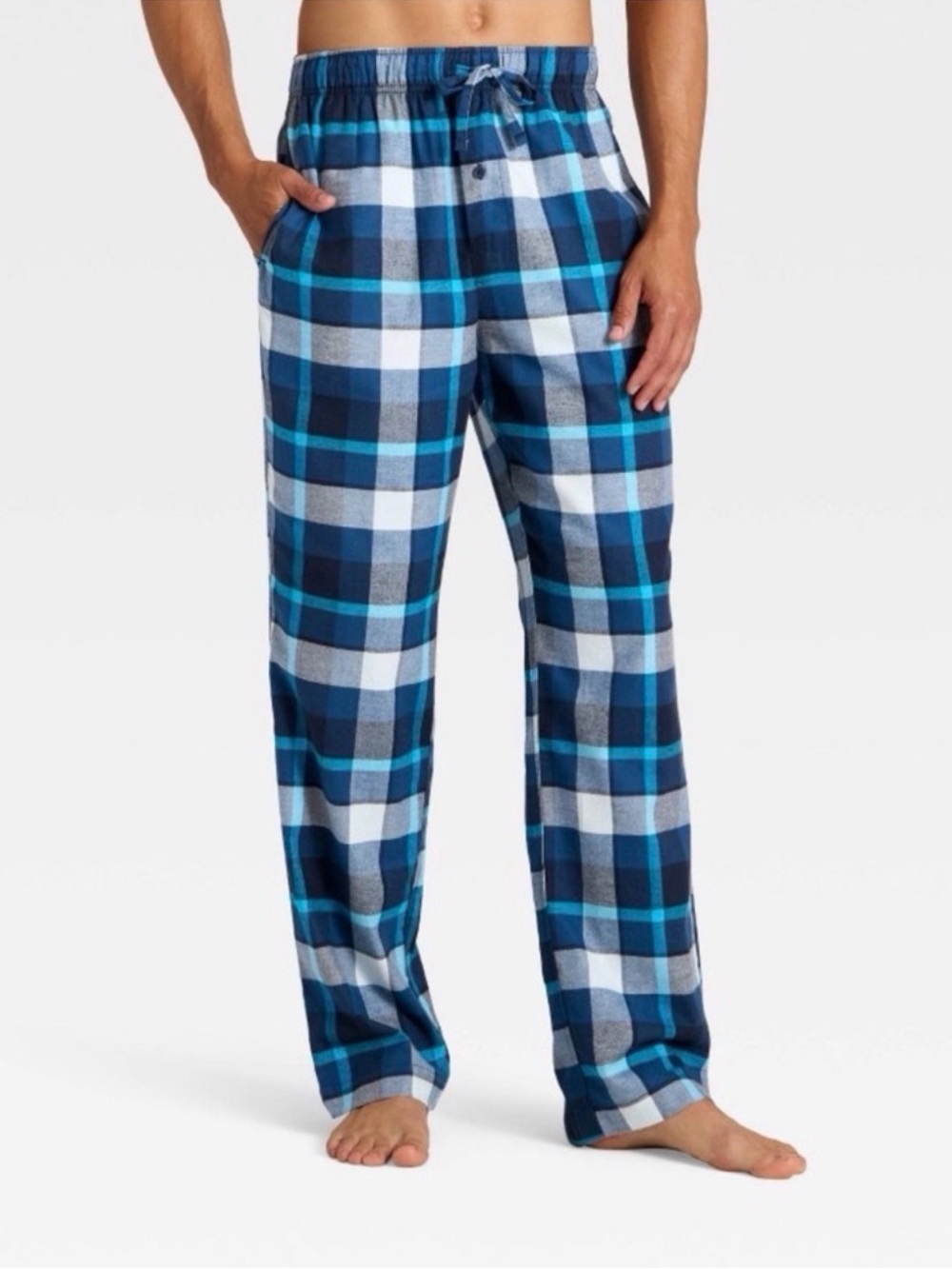 Goodfellow  Men's Size  Buffalo Plaid Flannel Pajama Pants S Blue
